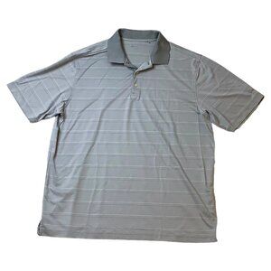 Walter Hagen Golf Polo Short Sleeve Gray Striped Shirt Mens Size XL